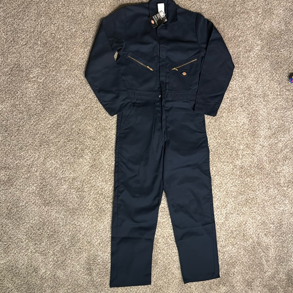 Dickies Deluxe Blended Long Sleeve Coveralls Jumpsuit - Navy Blue Size: M